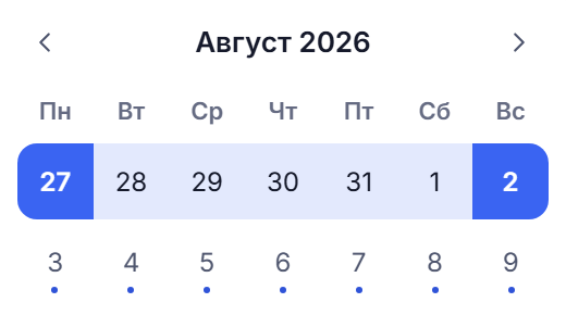 Календарь периода с точками